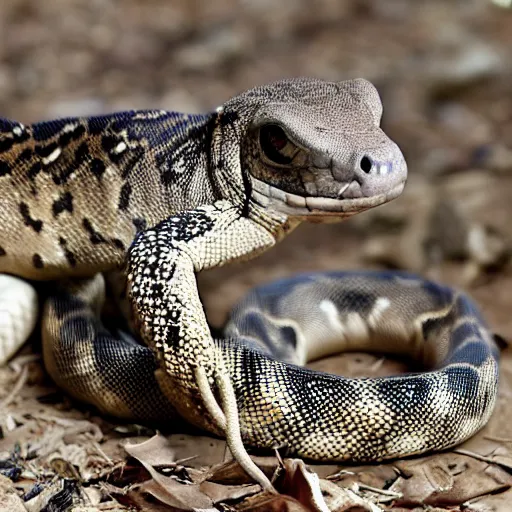 Image similar to boa constrictor and rattlesnake hybrid animal