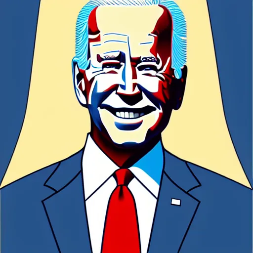 Prompt: illustration of Joe Biden in the style of Stan Kelly
