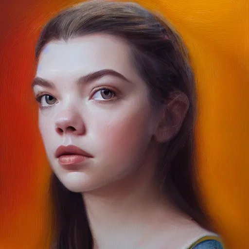 Prompt: ultra realistic painting of Anya Taylor-Joy, profile picture by Greg Rutkowski, Organic Painting, Matte Painting, hard edges, textured photoshop brushes, soft focus, 8k, perfect lighting high contrast, trending on artstation by Sachin Teng