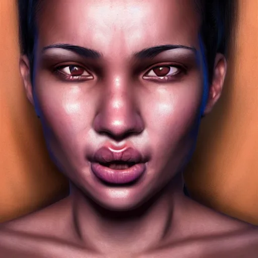 Prompt: hyperrealistic portrait of beautiful mixed race woman, angry, shouting, photo realistic, dynamic lighting, artstation, poster, volumetric lighting, very detailed face, 4 k, award winning