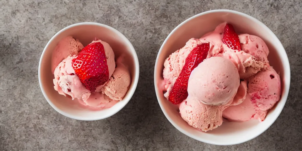 Image similar to realistic strawberry and banana ice cream