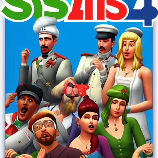 Prompt: The Sims 4: Franco-Prussian War, video game cover