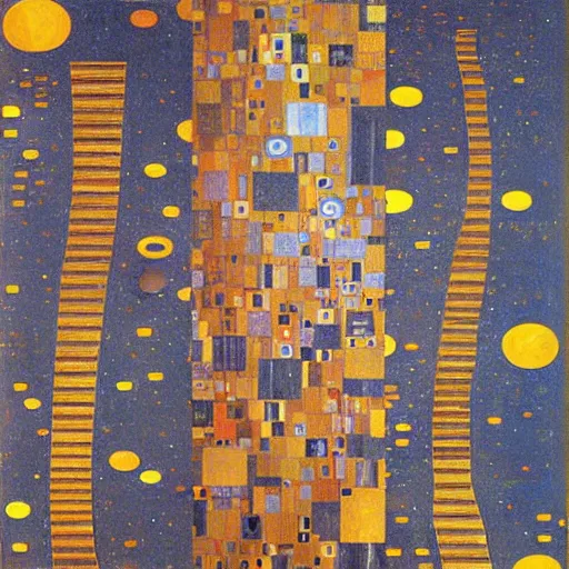 Prompt: Liminal space in outer space by Klimt