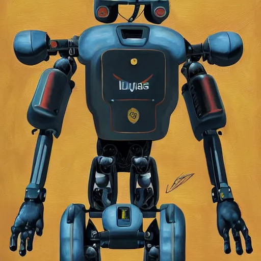 Image similar to a detailed painting of boston dynamics atlas robot, Laputa style