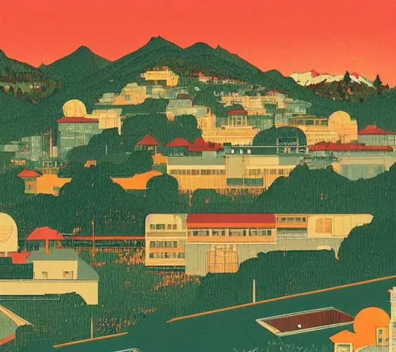 Prompt: horizontal landscape by sachin teng, hasui kawase