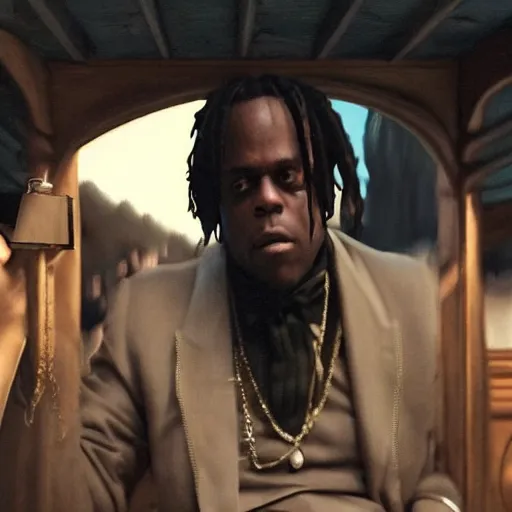 Image similar to Rapper Chief Keef In Django 4K quality super realistic