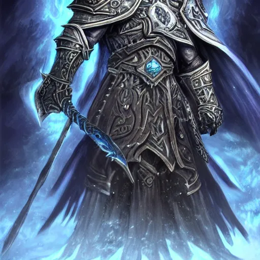 Image similar to world of warcraft lich king gigachad portrait