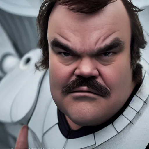 Image similar to jack black in the movie oblivion, highly detailed, 8 k