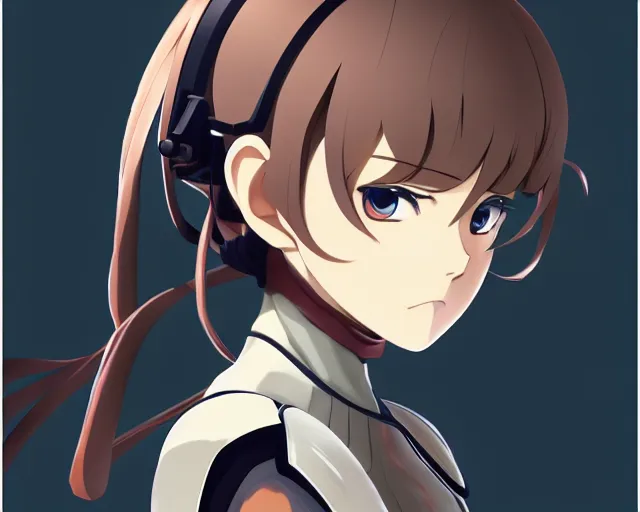 Image similar to anime visual, star wars imperial army beautiful girl android, cute face by yoh yoshinari, katsura masakazu, studio lighting, dynamic pose, dynamic perspective, strong silhouette, anime cels, ilya kuvshinov, cel shaded, crisp and sharp, rounded eyes, moody