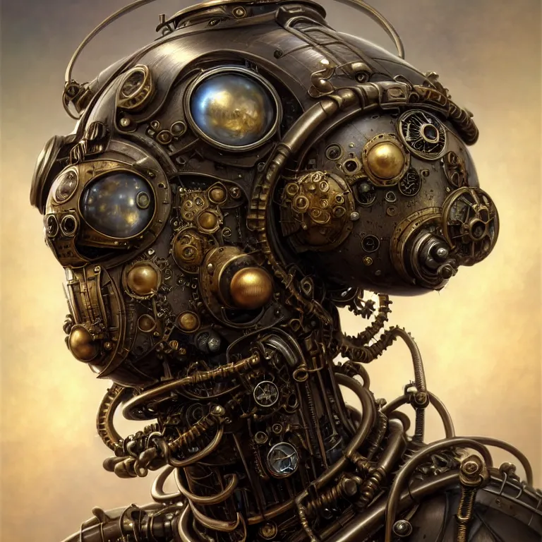 Image similar to portrait shot of a steampunk robot bug, unreal engine realistic render, 8 k, micro detail, intricate, elegant, highly detailed, centered, digital painting, artstation, smooth, sharp focus, illustration, artgerm, tomasz alen kopera, peter mohrbacher, donato giancola, joseph christian leyendecker, wlop, boris vallejo