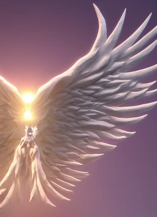 Prompt: white phoenix ultra detail 3d render on salt mountain simple background simple background graphic design fai khadra gaika kris andrew small style