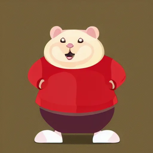 Prompt: fat obese anthropomorphic hamster