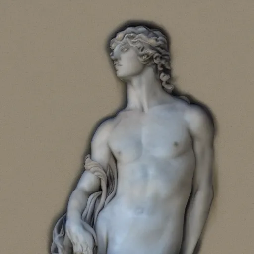 Image similar to matte painting of a marble statue