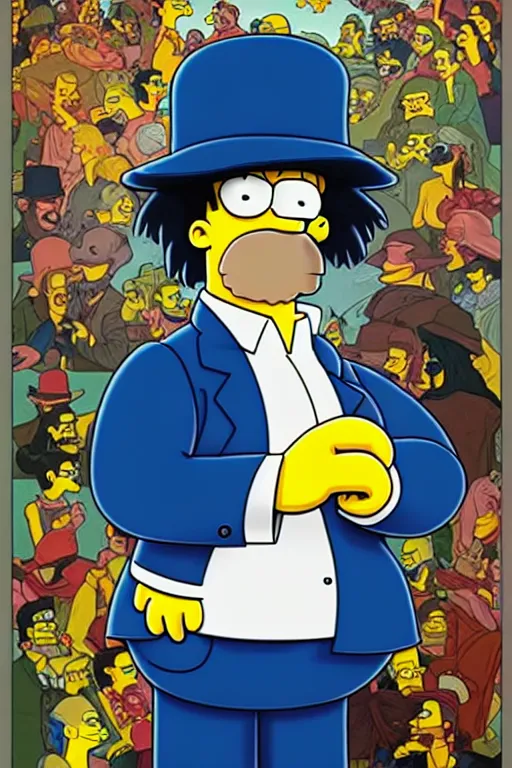 Image similar to clear portrait of moe from the simpsons, cottagecore!!, mafia background hyper detailed, character concept, full body, dynamic pose, intricate, criminal appearance, highly detailed, digital painting, artstation, concept art, smooth, sharp focus, illustration, art by artgerm and greg rutkowski and alphonse mucha