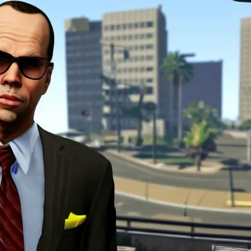 Prompt: Ernie Johnson as a GTA V character, highly detailed
