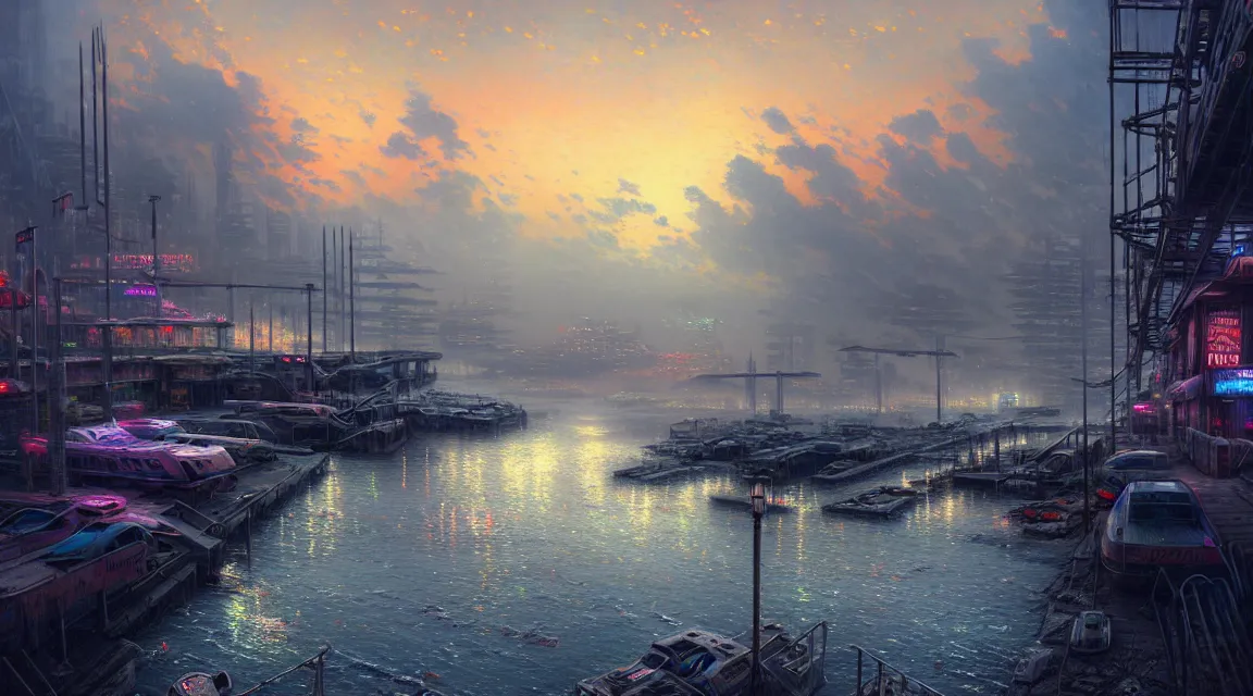 post apocalyptic docks, building, boats, avenue, urban | Stable ...