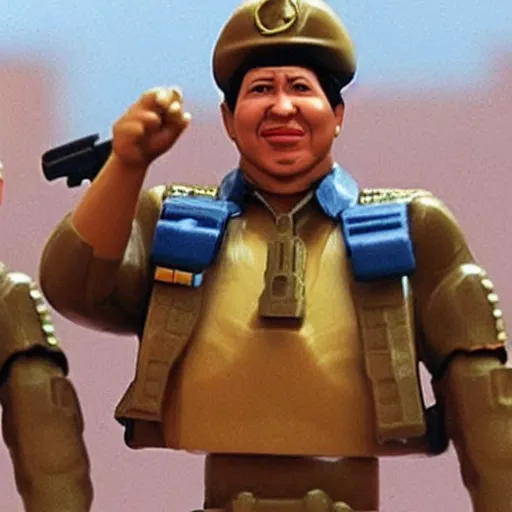 Prompt: Hugo Chávez as an g.i. joe action figure