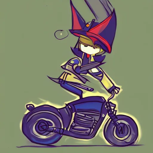 Prompt: niko oneshot riding motorcycle, digital art #OneshotGame