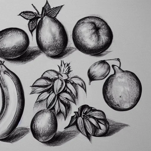 Prompt: a detailed profesional sketch of fruits