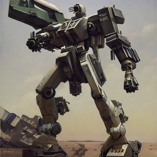 Image similar to no guns life, mobile combat suit firearm rococo robot, smith wesson 6 8 6 mecha android, detailed illustration, concept art, smooth, sharp focus, by tasuku karasuma, gaston bussiere, katsuya terada, nc wyeth, bandai macross box art, canon eos