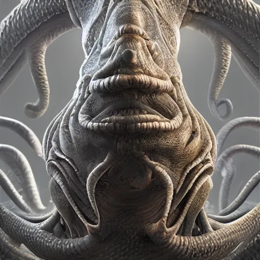 Prompt: Very very very very highly detailed epic central composition photo of endless tongue creature, intricate, extremely detailed, digital painting, smooth, sharp focus, hyper realistic illustration, volumetric lighting, incredible art by Pixar, artstation, concept art, Octane render in Maya and Houdini