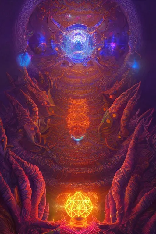 Prompt: dmt visuals, trippy, highly detailed, d & d, fantasy, highly detailed, digital painting, trending on artstation, concept art, sharp focus, illustration, global illumination, ray tracing, realistic shaded, art by artgerm and greg rutkowski and fuji choko and viktoria gavrilenko and hoang lap, sunny