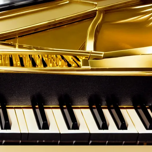 Image similar to grand piano with golden keys and golden stripes