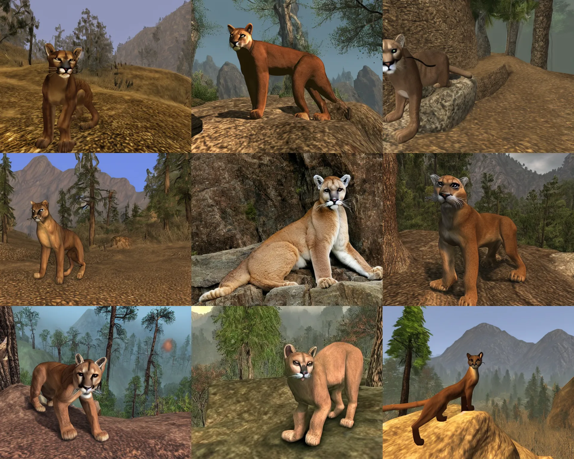 Prompt: mountain lion in morrowind