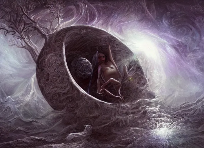 Prompt: the dream vortex consumes the only hope of mankind, high fantasy, art, deviant art, painting, detailed, realistic