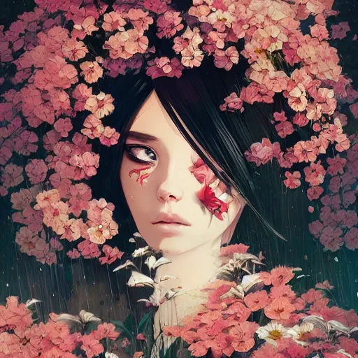 Image similar to kittens in flowers, intricate complexity, by greg rutkowski, artgerm, ross tran, conrad roset, takato yomamoto, ilya kuvshinov. 4 k, beautiful, cinematic dramatic atmosphere