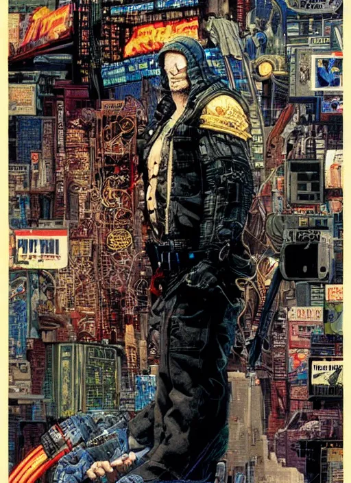 Image similar to cyberpunk the punisher. portrait by clyde caldwell and jean giraud and anton otto fischer and john philip falter and will eisner and gil elvgren