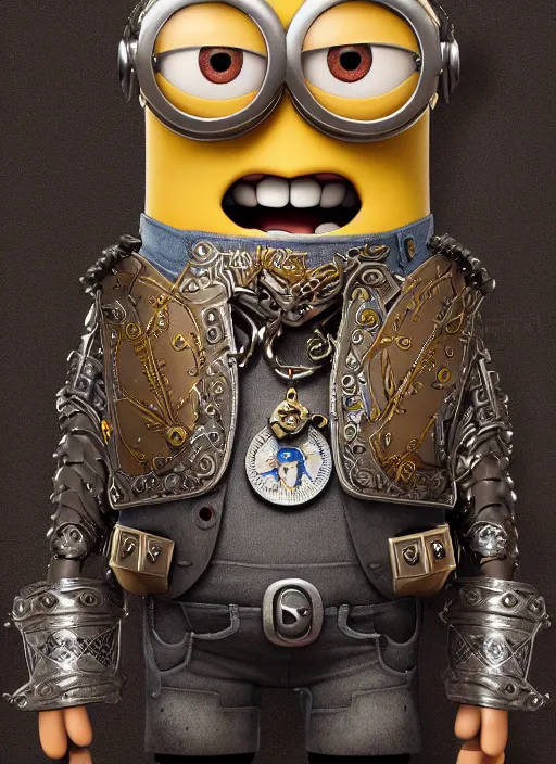 Image similar to Minion Bob from despicable me as a Knight King, fantasy, intricate, ornate, Hyperdetailed, digital art, behance, artstation, smooth, sharp focus, bokeh, illustration, digital painting, elegant, symmetrical,