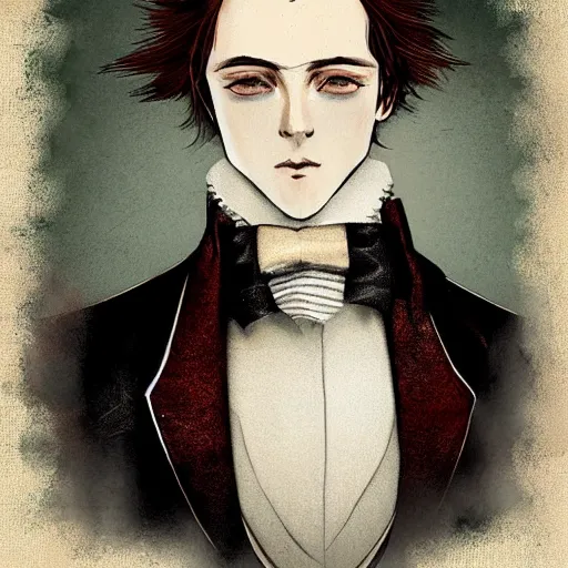 Image similar to Portrait a man in Victorian clothing, Art by Yana Toboso, manga, digital art