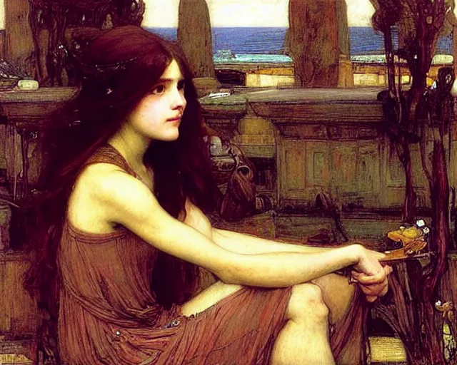 Image similar to john william waterhouse