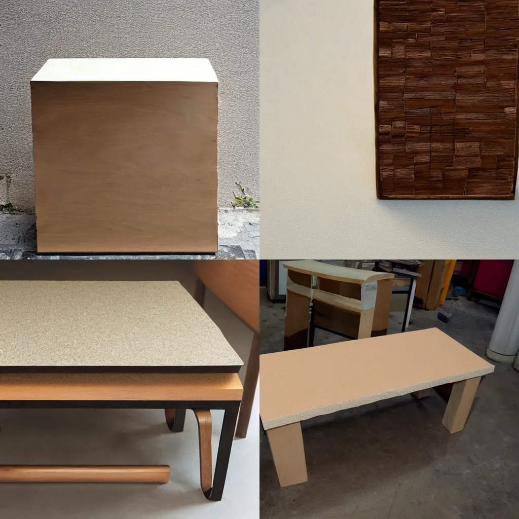 Prompt: furniture made from sandpaper