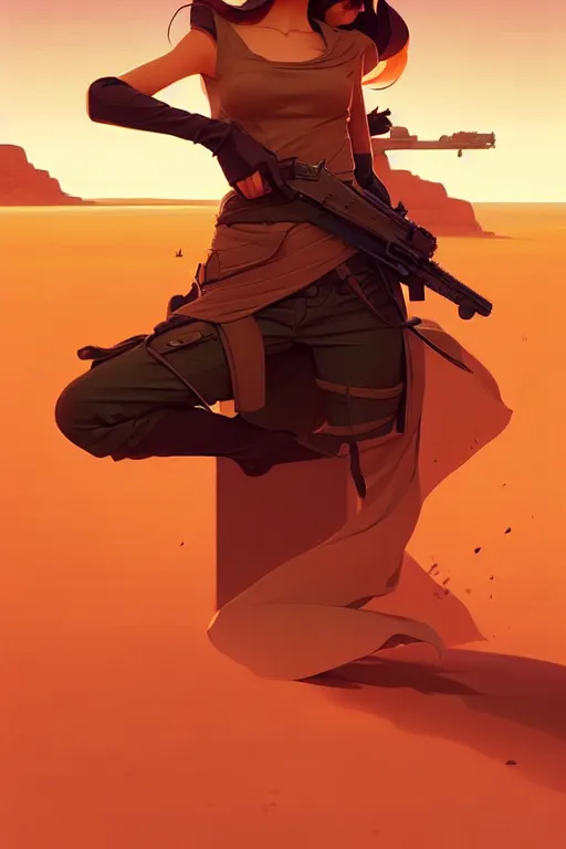 Image similar to smooth weapon, desert colors, centered median photoshop filter cutout vector behance hd by artgerm, jesper ejsing, by rhads, makoto shinkai and lois van baarle, ilya kuvshinov, rossdraws, illustration, art by ilya kuvshinov and gustav klimt