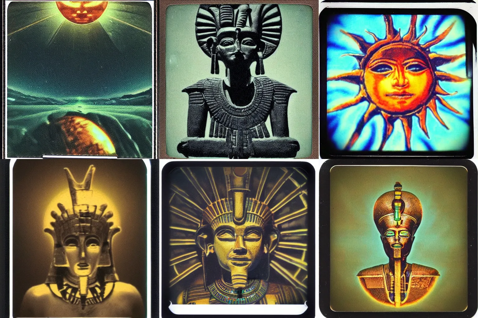 Prompt: “photorealistic Polaroid of the Sun god Ra”
