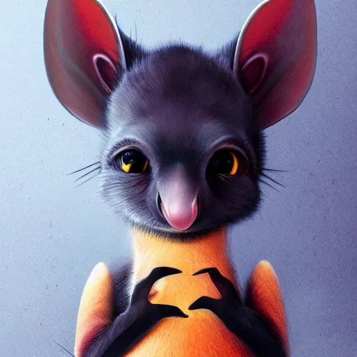 Image similar to cute fruit bat, digital art, high quality, illustration, art, detailed, 3 d render, sticker,