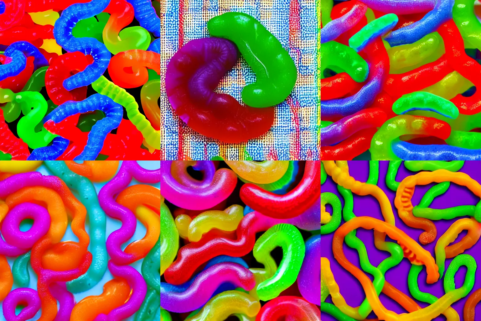 Prompt: fractal of gummi worms