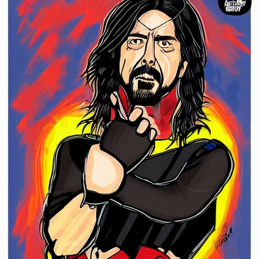 Image similar to dave grohl as a superhero