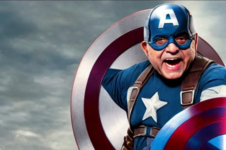 Prompt: danny devito as captain america