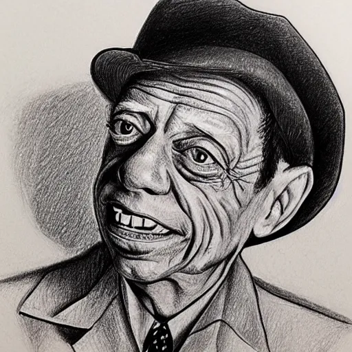 Prompt: a portrait drawing of Don knotts drawn by Robert Crumb