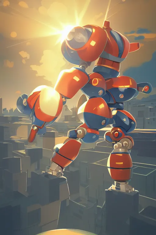 Image similar to metabots medabots medarotto medarot robot minimalist comics, behance hd by jesper ejsing, by rhads, makoto shinkai and lois van baarle, ilya kuvshinov, rossdraws global illumination ray tracing hdr radiating a glowing aura