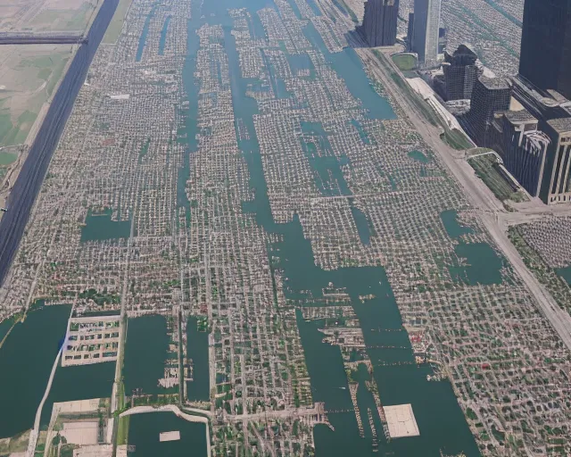 Prompt: multiple chicago beans float over the city of chicago in an invasion