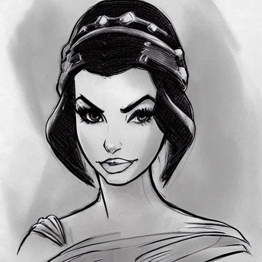 Image similar to milt kahl sketch of victoria justice as princess padme in star wars episode 3