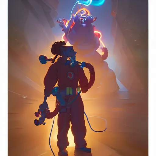 Image similar to hero world ghostbusters, behance hd by jesper ejsing, by rhads, makoto shinkai and lois van baarle, ilya kuvshinov, rossdraws global illumination