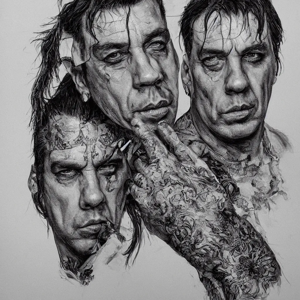 Image similar to till Lindemann, traditional corsican, intricate, highly detailed, artstation, illustration, jurgens,