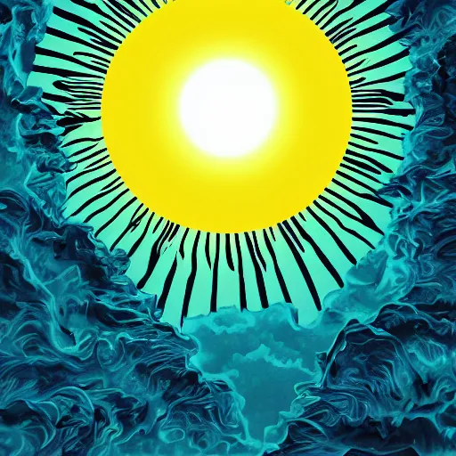 Prompt: Vaporwave Sun, digital art, ultra detailed
