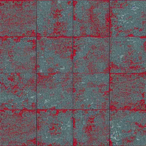 Image similar to albedo texture of corporate grey flecked vinyl tiles with random red, green and blue tiles interspersed, flat lighting, constrast, top - down photo, perfectly tileable