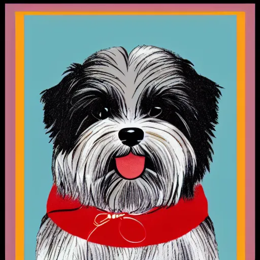 Image similar to Tlingit print of havanese dog